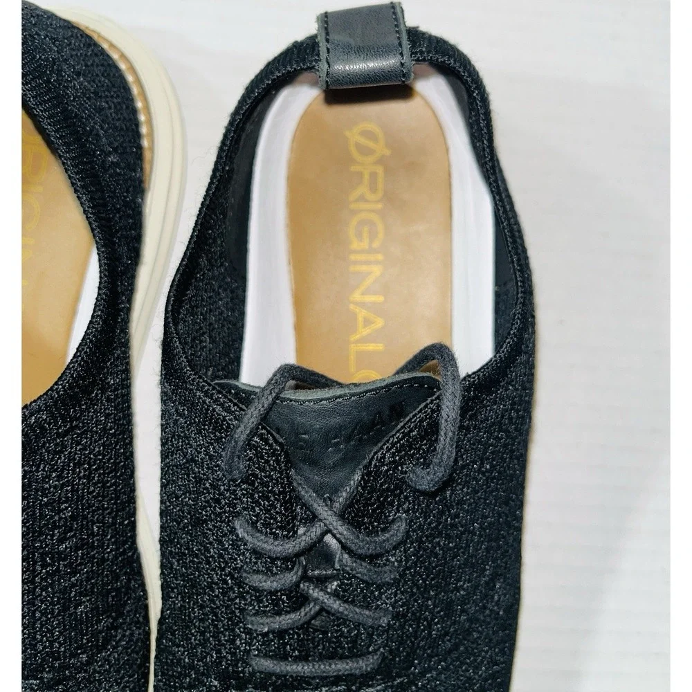 Cole Haan Original Grand Shoes Men's 8.5‎ Black Knit Wingtip Stitchlite C27959